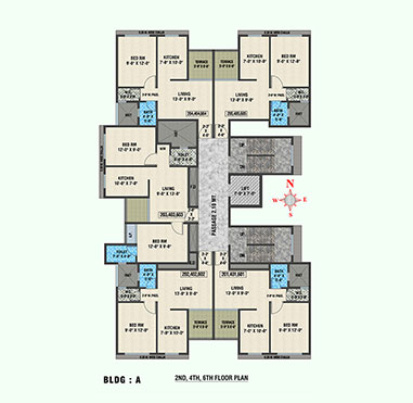 Arihant Amber Taloja Phase II - BLDG-A,2nd,4th,6th Floor Plan