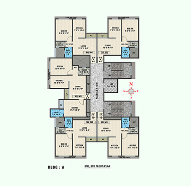 Arihant Amber Taloja Phase II - BLDG-A,3rd,5th Floor Plan